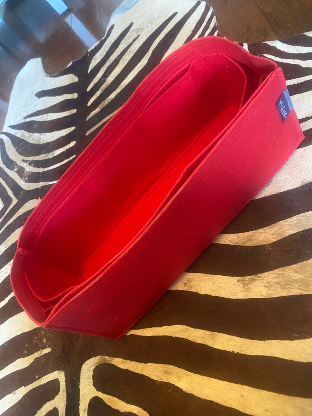 Red Felt Purse Organizer Insert Samorga neverfull size gm fits LV bag perfectly
